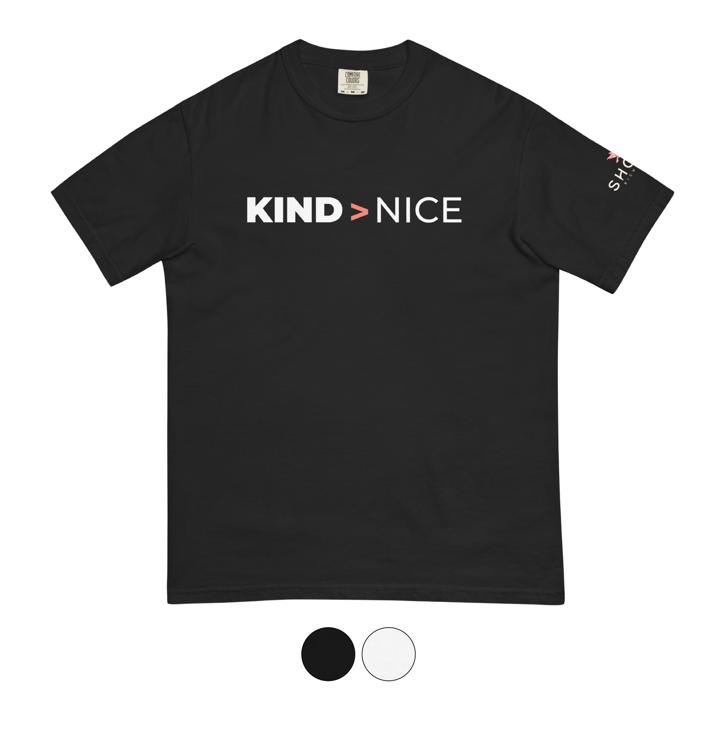 Kind > Nice Unisex Heavyweight T-Shirt