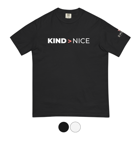 Kind > Nice Unisex Heavyweight T-Shirt